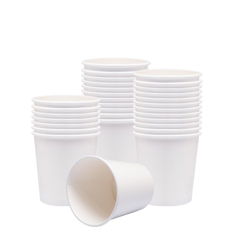 Belinlen Paper Ice Cream Cups, Paper Hot/Cold Soup Cups - 100 Count (White) (16 oz) - Image 1